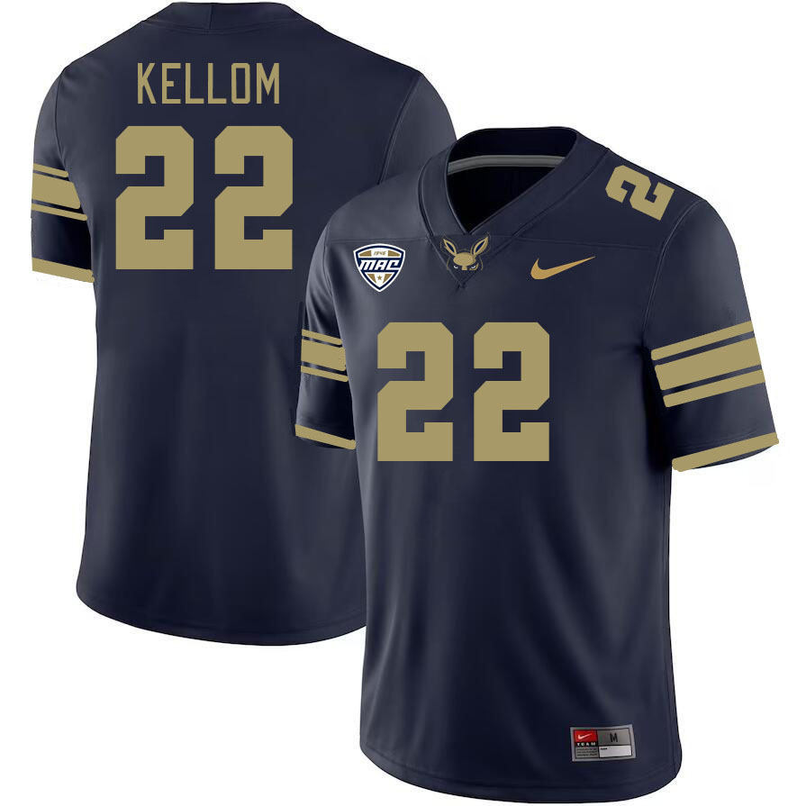 Men-Youth #22 Charles Kellom Akron Zips 2023 College Football Jerseys Stitched-Blue